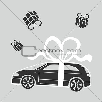 Vector Illustration Gift car