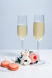 Two glasses with champagne