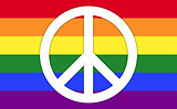 Rainbow Flag With Peace Symbol