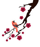 Blossom Branch With Bird