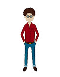 boy with glasses . vector. isolated