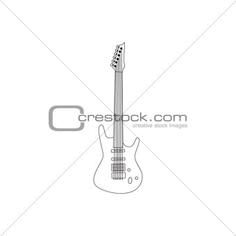 Isolated silhouette of an electric guitar