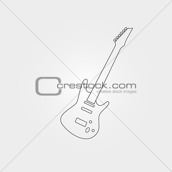 Isolated silhouette of an electric guitar