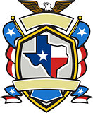Texas State Map Flag Coat of Arms Retro