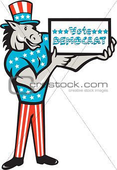 Vote Democrat Donkey Mascot Standing Cartoon
