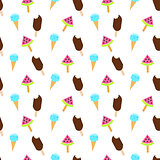 Ice cream vector seamless pattern. Summer collection.