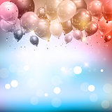 Balloons and confetti background