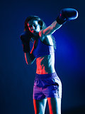 woman boxer boxing isolated