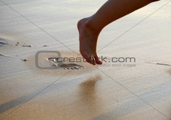 Foot Prints on Beach