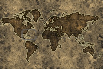 Parchment world map