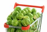 Brussels sprouts in a shopping trolley
