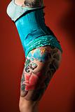 Tattooed womans leg