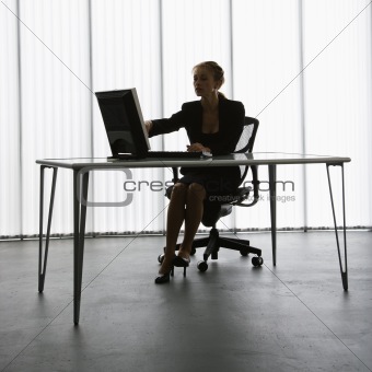 Working woman silhouette.