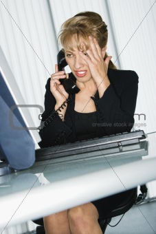 Frustrated businesswoman.