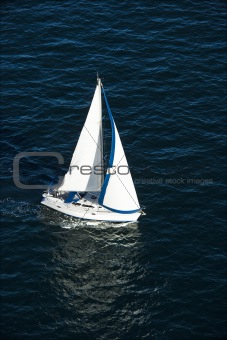Sailboat sailing.
