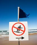 No surfing sign.
