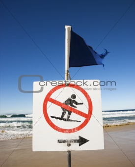 No surfing sign.