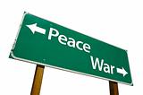 Peace, War  - road-sign.