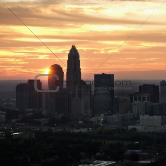 Charlotte, NC skyline.