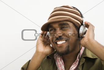 Man wearing headphones.