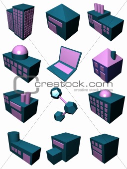 Supply Chain Set in Blue Purple