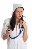 nurse with stethoscope