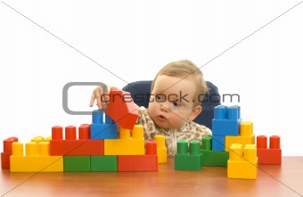 Cute baby with blocks