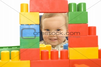 Cute baby with blocks