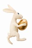 Easter rabbit with gold egg