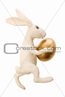 Easter rabbit with gold egg