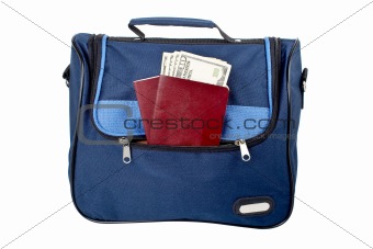 Handbag, two passports and money