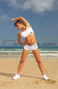 Fitness on beach 