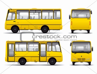 yellow minibus vector draft template
