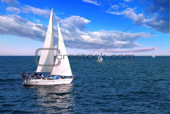 Sailboats at sea