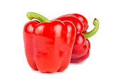 Two red sweet peppers