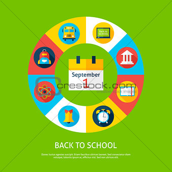 Back to School Flat Infographic Concept