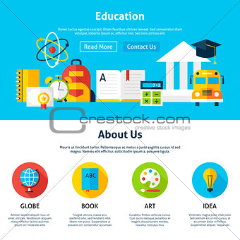 Education Flat Web Design Template