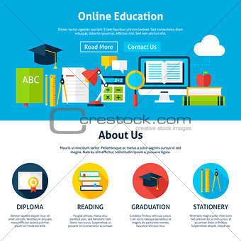Online Education Flat Web Design Template