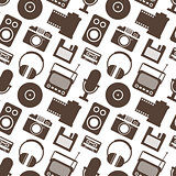 Seamless Pattern with Retro Media technology