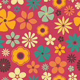 Floral seamless background, vector illustration.