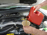 Adding Motor Oil to Car