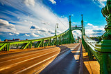 Road at Freedom bridge in Budapest