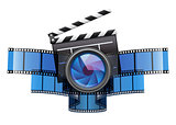 Online movie theater cinema icon design