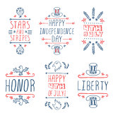Happy Independence day handlettering elements