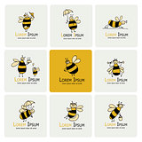 Funny bee collection, sketch for your design
