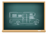 trailer drawn on blackboard