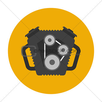 Car engine flat icon