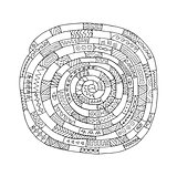 Ethnic spiral mandala, sketch for your design
