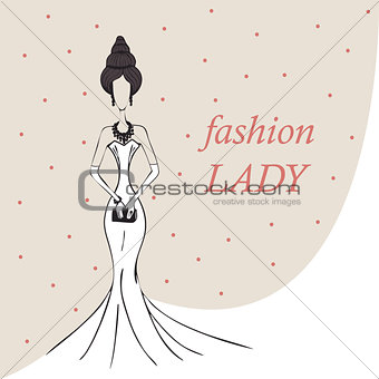woman or girl. fashion background. vector