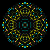 Circle Symmetric Design. Round Flower Ornament